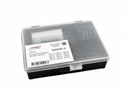 Sortimentslda Fjderpinne DIN 1481 1,5-8,0 Fosf. 685 delar i gruppen Fasteners / Prepackaged / Assortment box hos Marifix (104135var)