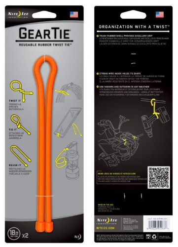 Gear Tie 18-Bright Orange 2pk i gruppen Beslag & tillbehr / Beslag / Nite IZE-artiklar hos Marifix (GT18-2PK-31)