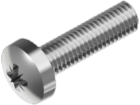 Kryssprskruv, pozidriv A4, DIN 7985 (2 x 10 mm) i gruppen Skruv & nit / Skruv / Maskingngad skruv hos Marifix (7985-4-2X10Z)