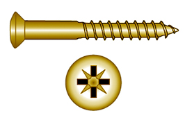 Mssingsskruv, kullerfrsnkt pozidriv, DIN 7995 (3,5 x 20 mm) i gruppen Skruv & nit / Skruv / Mssingsskruv / Bricka hos Marifix (7995-M-3,5X20)