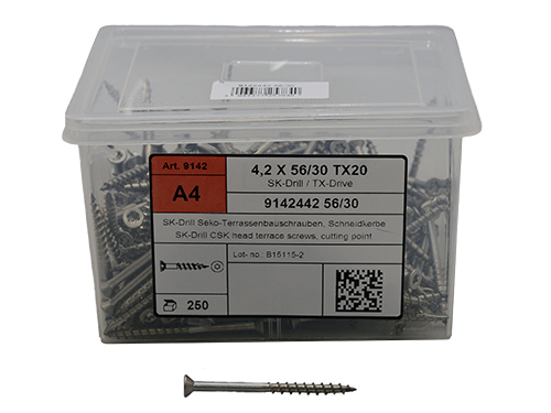 Trallskruv, frsnkt torx A4, inkl. bits, DIN 9142 (4,8 x 75 mm) i gruppen Skruv & nit / Skruv / Trallskruv hos Marifix (9142-4-4,8X75)