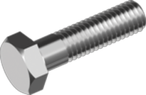 Sexkantsskruv A4, DIN 931 (10 x 55 mm) i gruppen Skruv & nit / Skruv / Maskingngad skruv hos Marifix (931-4-10X55)