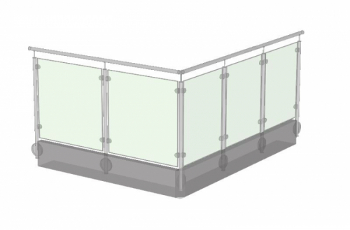 Stolpar Glas Rckeshjd H1100 ver golv  Vertikal i gruppen Rckesdelar / Stolpar & ftter / Stolpar fr rcken hos Marifix (ABG233)