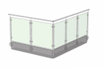 Stolpar Glas Räckeshöjd H1100 över golv  Vertikal